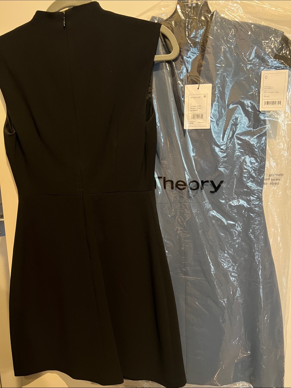 Theory Black Sleeveless V-Neck Mini Dress - Picture 4 of 5